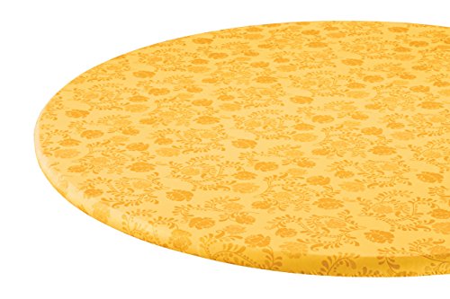 Home-Style Kitchen The The Kathleen Vinyl Elasticized Table Cover, Gold