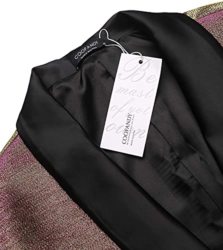 Coofandy Men's Fashion Suit Jacket Blazer One Button Luxury Weddings Party Dinner Prom Tuxedo Gold Silver #TOP4