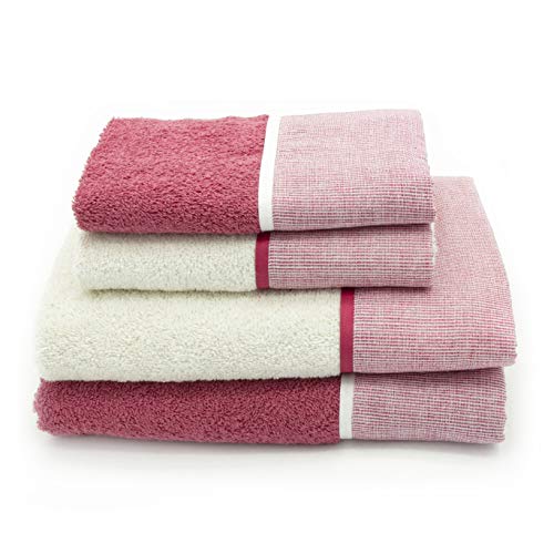 Creole Riga Toallas de baño, Algodón, Frambuesa, ASCIUGAMANI, 4
