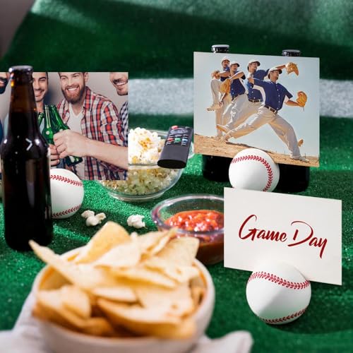 Image of Leinuosen 24 Pcs Resin Baseball Base Centerpieces Place Card Holder Baseball Shaped Table Number Holder Name Place Photo Stand for Sports Events Wedding Party