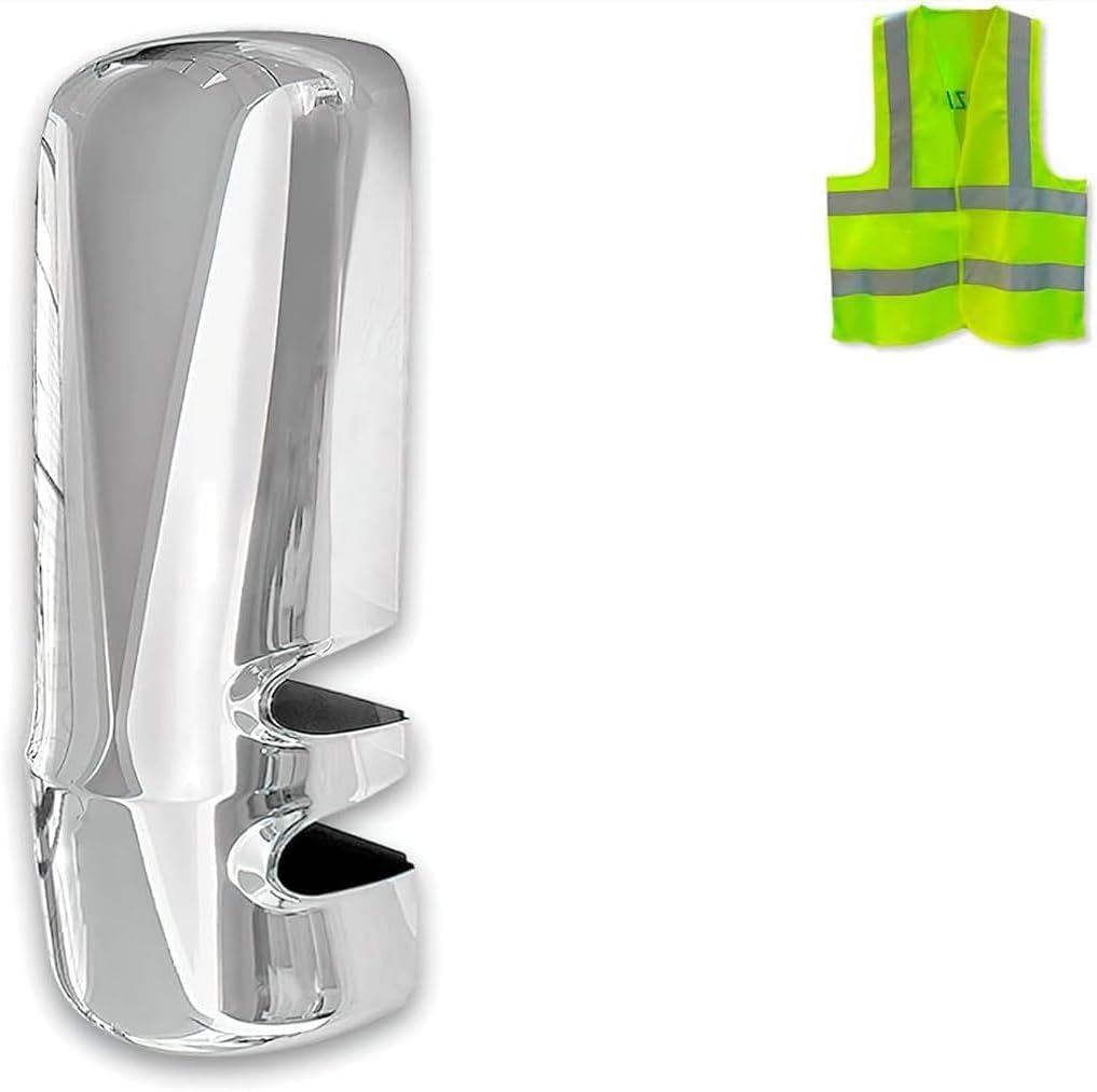 KOZAK Door Mirror Cover Chrome (Right Passenger Side) Compatible with Kenworth T680 2022+ Next Gen, Includes Logo and Reflective Vest
