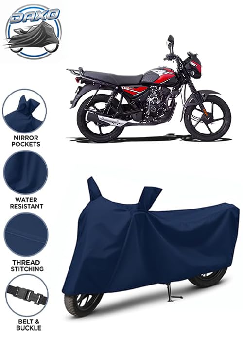 Image of Waterproof Bike Cover for Bajaj CT 110 | All Weather Protection from Rain, Dust, UV Rays & Scratches with Mirror Pockets & Buckle Belt | CT 110 Bike Cover
