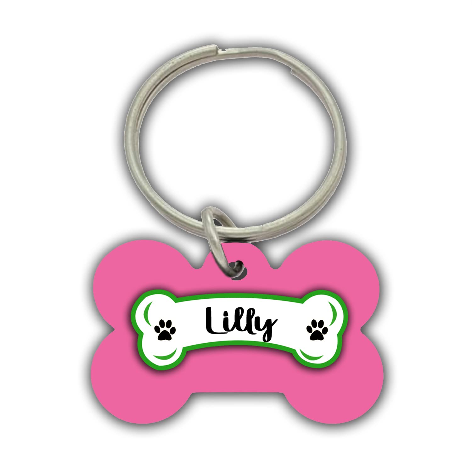Lilly Pets Name/Identity Tag Bone Shape Tag for Dogs and Cats , Dog ID tag -ATPET03051