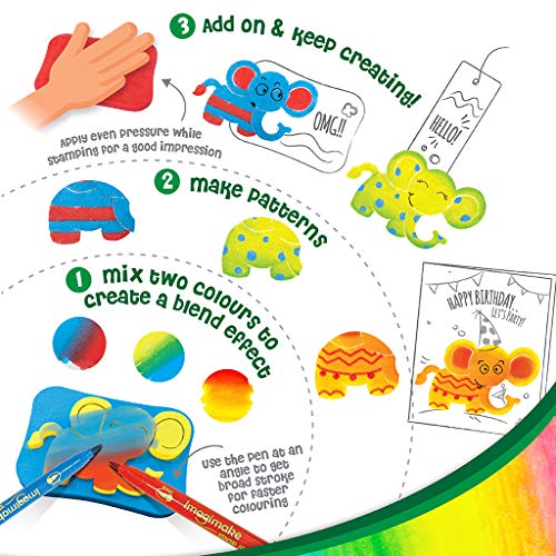 Image of Imagimake Jungle Theme Stamp Art DIY Kit - Pack of 6 | Reusable Stamps & Mess-Free Creative Activity | Art & Craft Set | Return Gifts for Kids Birthday Party Ages 3,4,5,6