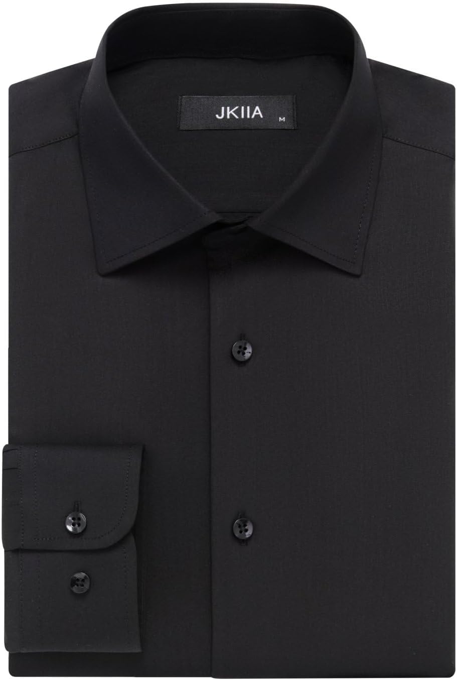 JKIIA Men's Dress Shirts Stretch Wrinkle-Free Long Sleeve Shirts Solid Business Casual Formal Button Up Shirt