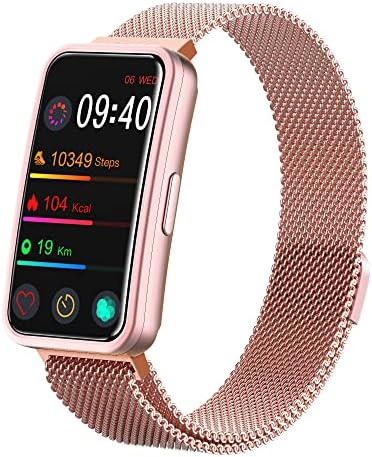 KEEPI Fitness Tracker with 24/7 Heart Rate Monitor and Blood Pressure Activity Tracker, Sleep Tracker with Calorie Step Counter, IP68 Waterproof (Metal Gold)