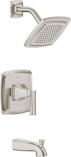 American Standard 7426508.295 Belmeade Kit de molduras para bañera y ducha con válvula, 1.8 GPM, níquel cepillado