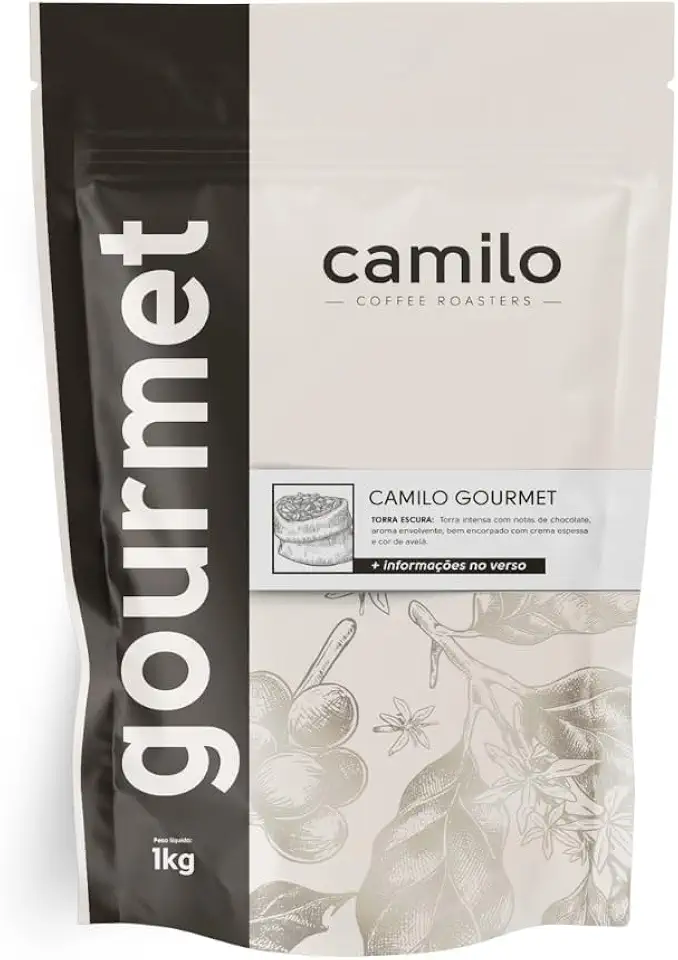 Café Camilo Gourmet 1 kg em grãos – 100% Arábica, torra escura com notas de chocolate e amêndoas