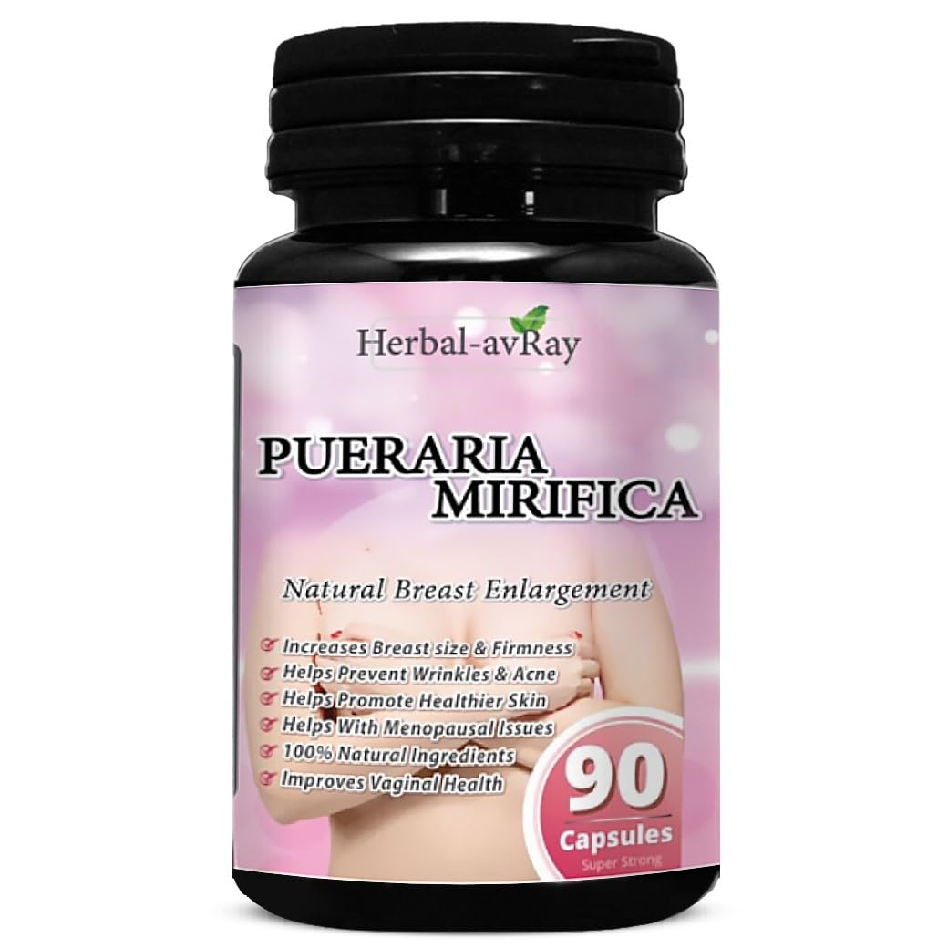 Pueraria Mirifica Capsules - Natural Breast Enhancement Pills for Women - Breast Enlargement Pills - Breast Growth, Vaginal Health, Menopause Relief, Skin & Hair Health - 90 Vegan Capsules