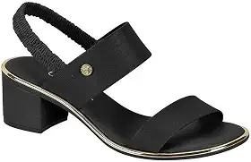Sandália Salto Bloco Feminino Salto Baixo 8379.221 Preto Tamanho Único