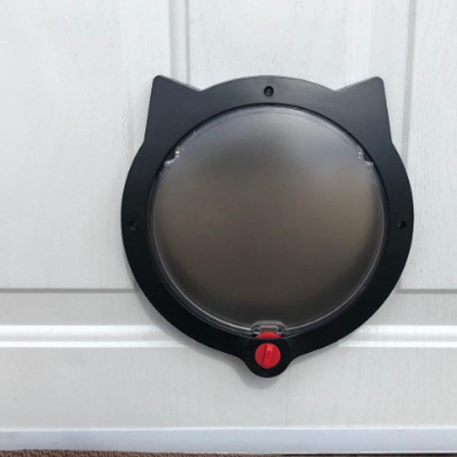 Ozgkee Cat Door Magnetic 4 Locking Modes Safe Plastic Automatic Cat Door Pet Door for Indoor Exterior Doors (Black) - Image 4