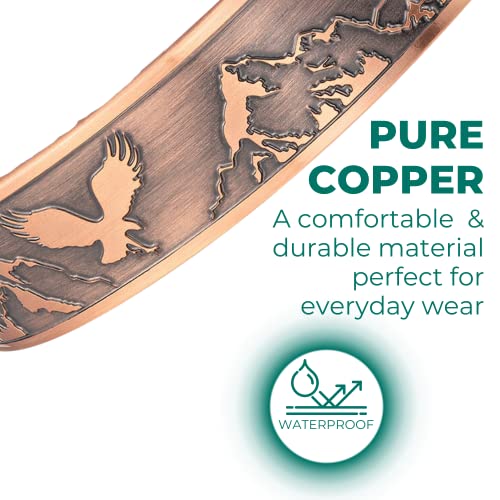 Willis Judd Eagle Mountain Wildlife Men's Pure Copper Magnetic Bracelet Bangle4