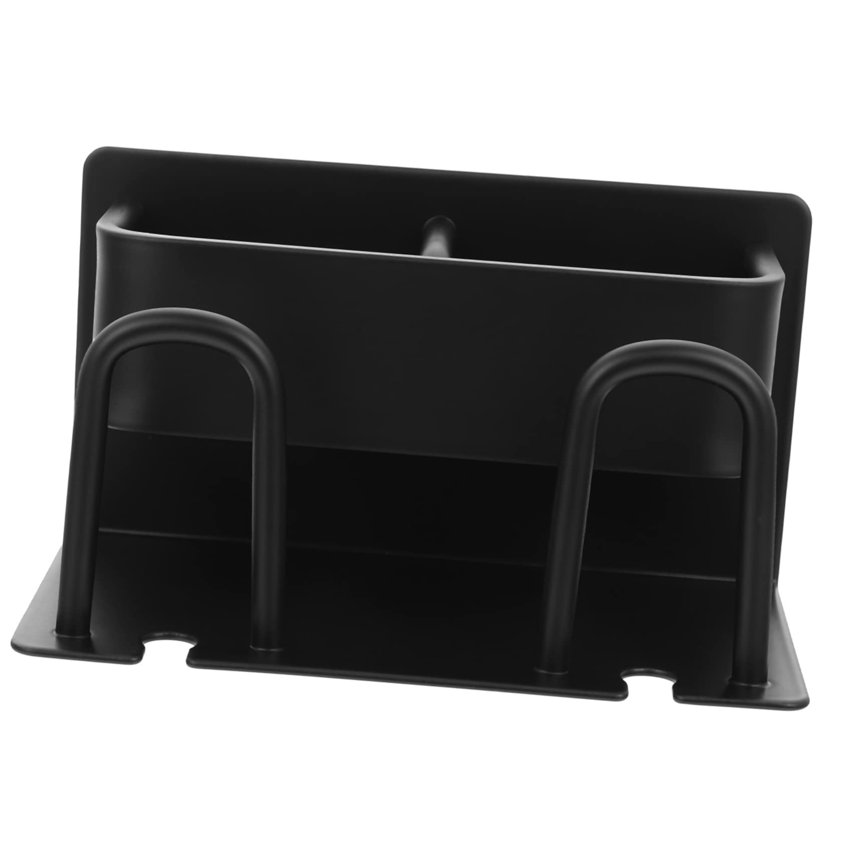 Portaspazzolini da Parete Premium Organizer Bagno Salvaspazio per Spazzolini Elettrici e Manuali Supporto Doppio Nero con Drenaggio per Bagno e Cucina Rustica