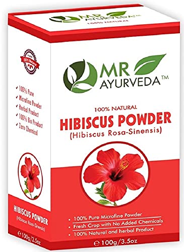 Image of MR Ayurveda Hibiscus Flower Powder | Hibiscus Powder For Face | Hibiscus Powder Organic | Hibiscus Powder For All Types Hair | Hibiscus Powder For Skin | No Added Chemicals, 100 Grams