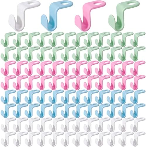 Jumperlay Clothes Hanger Hooks Connector for Outfit Pairing, Hanger Extender Hooks for Space Saving, Cascading Hanger Hooks for Organizing Small Closet, 100 Pack, Multicolor