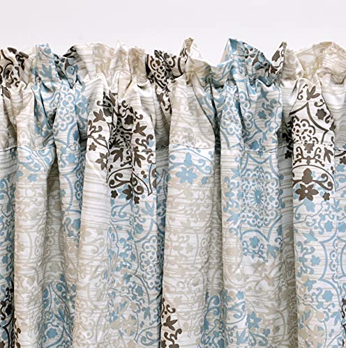 Home Soft Things Marina Medallion Printed Curtain With Liner, Set Of 2 Panels, Beige Brown Blue 60" X 84", Rod Pocket Thermal Insulated Light Filtering Floral Design Curtains For Living Room Bedroom #TOP1