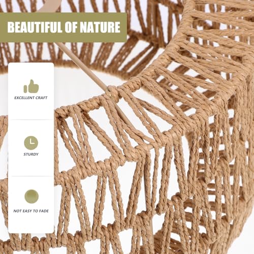 BESTOYARD Straw Rope Lampshade Woven Ceiling Light Cover 11.81X5.90In Rustic Pendant Lamp Shade Replacement for Indoor Home Bar Tea Room Decor by BESTOYARD - Image 3