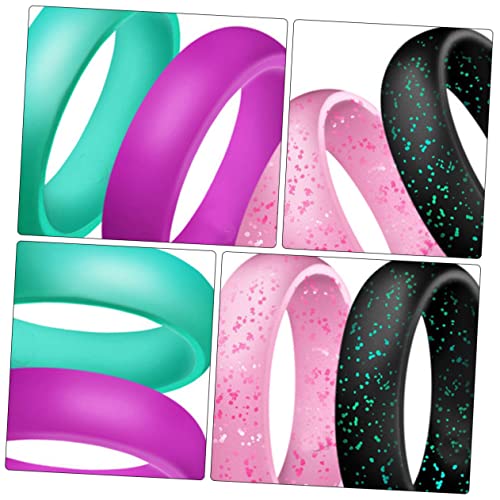 Anillos de silicona con brillo para dedo, 4 pcs, colores surtidos miniatura 5