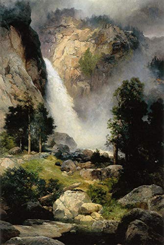 Peinture sur toile Yosemite Thomas Moran pour habiller un grand mur vide avec élégance