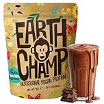 Vegan Protein Powder (1kg) - 28 Servings - EarthChamp by Wyldsson - Plant Based Chocolate Protein Powder Shake, Dairy Free, Gluten Free, Lactose Free Protien Shake (Choc)