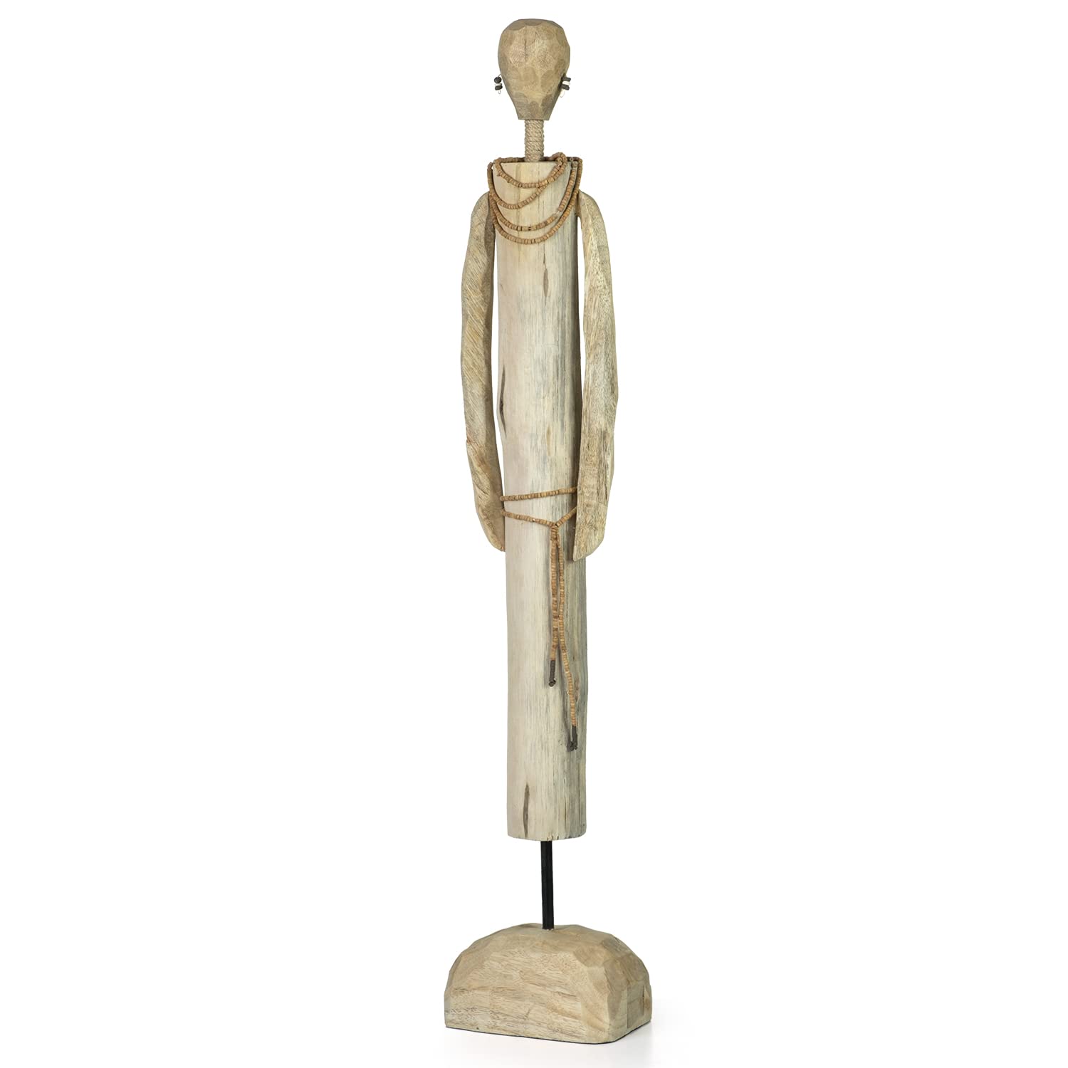 Moritz Escultura africana de hombre, madera maciza de mango, hecha a mano, 69 x 13 x 8,5 cm