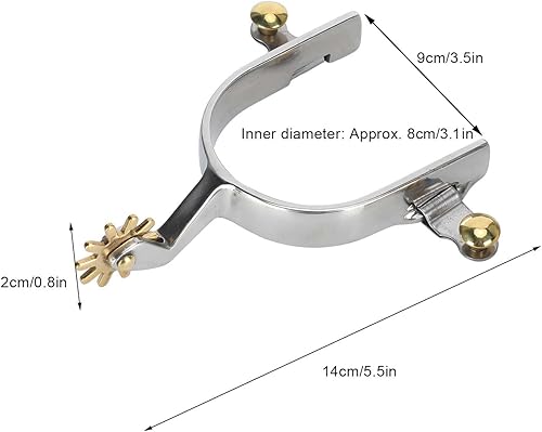 Zerodis Espuelas de caballo, 1 par de acero inoxidable Western Cowboy Spurs Exquisito Engranaje Espuelas Ecuestre Accesorios de Engranaje