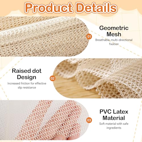 Antirutschmatte für Teppich,70x200 cm Teppich Antirutschunterlage,PVC Anti Rutschmatte Teppichunterlage, Schneidbare,Teppichunterlage rutschfest für Bettwäsche,Sofakissen,Schubladen,Regale,Tabletts