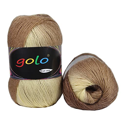 Golo Wool Yarn For Knitting 550Yd 0.34Ib Cashmere Yarn For Weaving #TOP12