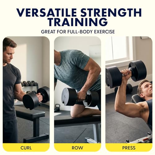 Image of SQUATZ Adjustable Dumbbells with Quick Weight Change, Space-Saving Dumbbell Set with Anti‑Slip Handle, Secure Locking System, Heavy‑Duty Plates & Base for Home Workout and Strength Training