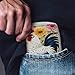 SEBNATAL Fashion Credit Card Holder Wallet for Daily Use, Compact Garden Flowers Chicken Rooster Art Leather Case Purse with Metal Zipper
