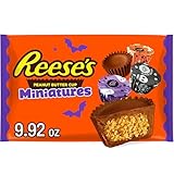 REESE'S Miniatures Milk Chocolate Peanut Butter Cups, Halloween Candy Bag, 9.92 oz