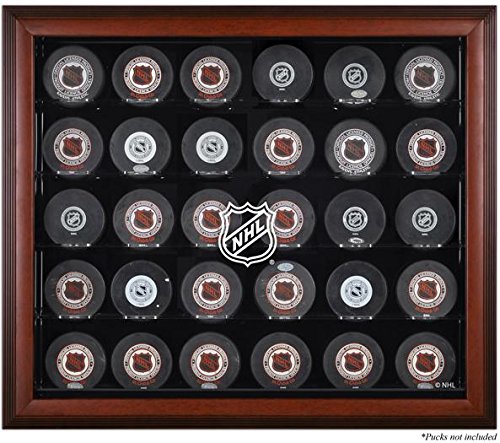 NHL 30 Hockey Puck Logo Display Case Color: Mahogany