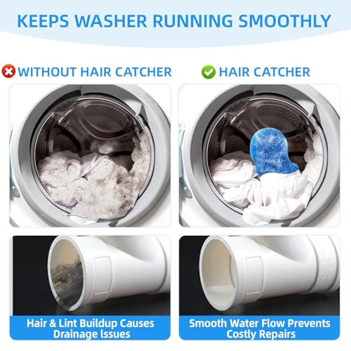 Image of 4Pcs Pet Hair Remover for Laundry, Lint Remover for Washing Machine, Reusable Pet Hair Catcher for Washer Dryer, Effective Fur Lint Dander Remover Gentle on Clothes (Blue)