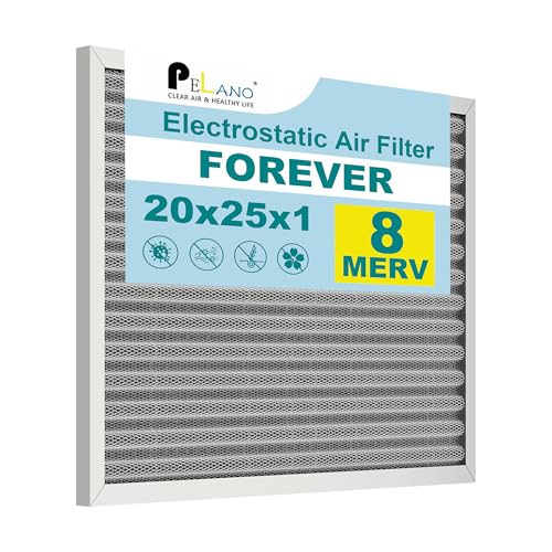 20x25x1 Reusable Air Filter Electrostatic HVAC Air Filter Lasts a Lifetime Washable Enjoy Fresher Air in Home and Office MERV 8 (Actual Size:19.75x24.64x0.8 Inch)