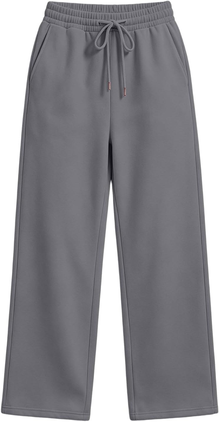 Sweatpants for Women Wide Leg Fleece High Waist Drawstring Pants