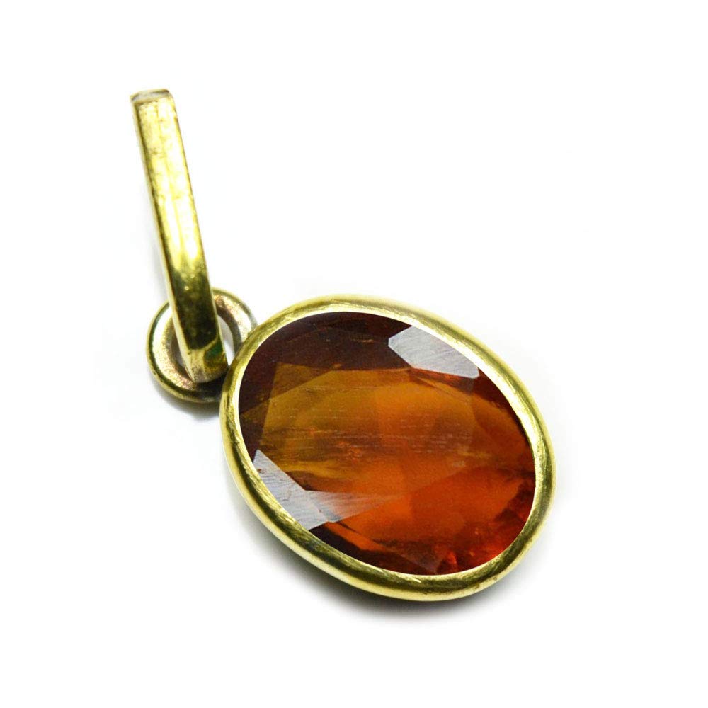 Colgante de hesonita natural y oro para hombre con diseño ovalado exclusivo 2