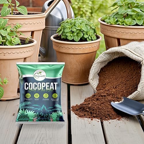 Image of Cocopeat Powder for Home Garden Plants 5 kg | Natural Coco Peat Soil Conditioner | Potting Mix for Indoor Outdoor Plants | Seed Starting Growing Medium | Water Retention Gardening