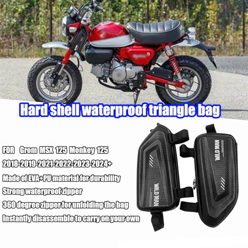 Alforjas laterales impermeables de carcasa rígida para motocicleta Grom MSX125 y Monkey 125 (2 unidades, color negro) miniatura 2