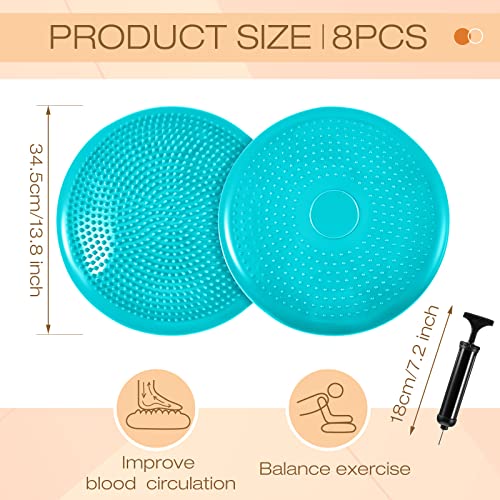Image of Amylove 6 Pcs Wiggle Seat Inflated Wobble Cushion for Sensory Kid 13 Inch Balance Disc Kids Flexible Seating Exercise Sensory Pad Chair Cushion for Classroom Office School(Lake Blue)