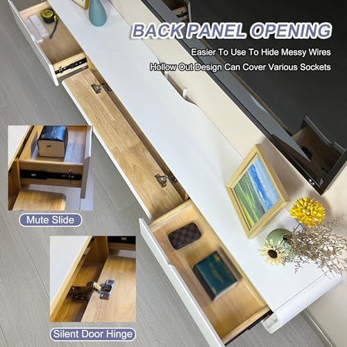 Meuble TV suspendu blanc 120 cm au design moderne d'exception