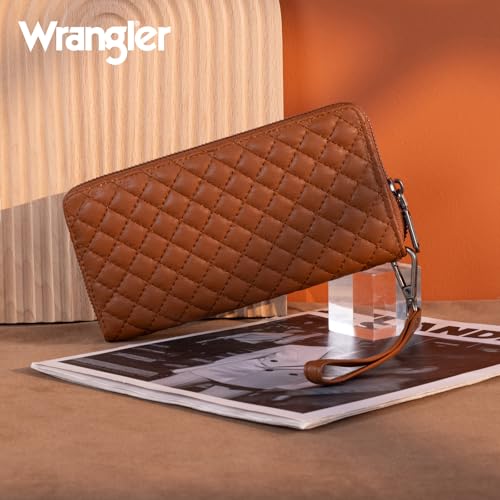 montana west x wrangler large quilted wallet for women with a detachable wristlet amp rfid lining