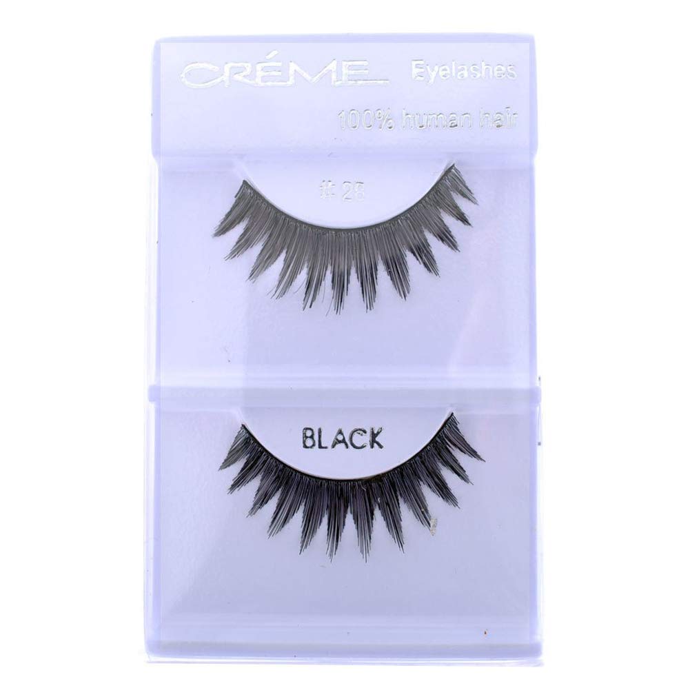 6 Pairs Crème 100% Human Hair Natural False Eyelash Extensions #28