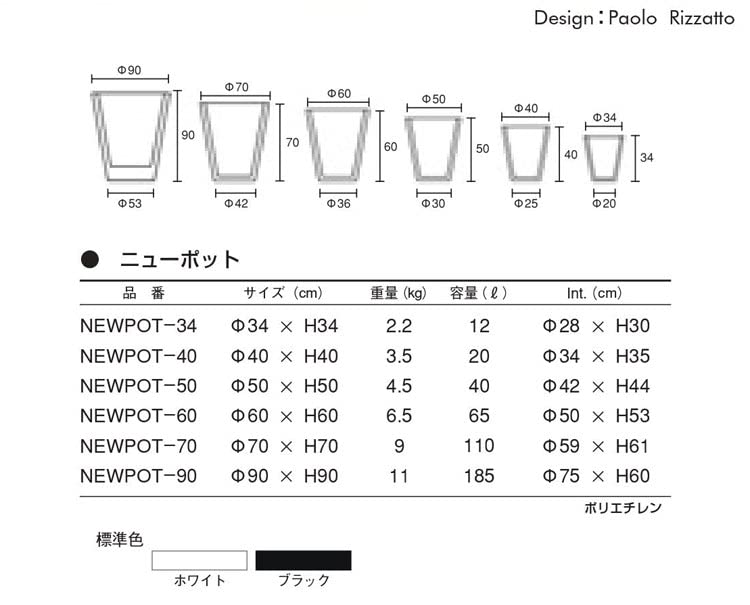 Amazon.co.jp: ニューポット 90 イタリア製デザインプランター 直径約