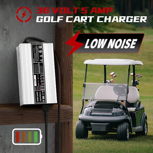 Nakkaa 36V 5A Golf Cart Charger with Crowfoot Connector Plug Compatible with TXT DS Golf Cart