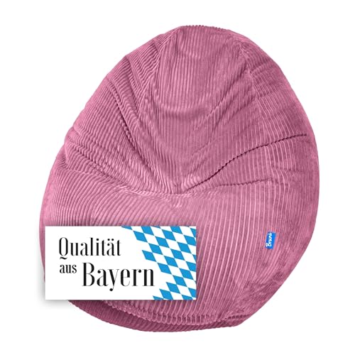 Bruni Classico Cord M i rosa – stor inomhus sittsäck med innerskydd och fyllning, tillverkad i Tyskland