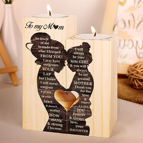 Gifts for Mum Christmas, Christmas Unique Gifts for Mum, Mums Birthday Gift, Ideal Mums Gift for Birthdays Mothers Day, Presents for Mummy, Best Mummy Presents from Daughter, Wooden Candleholder
