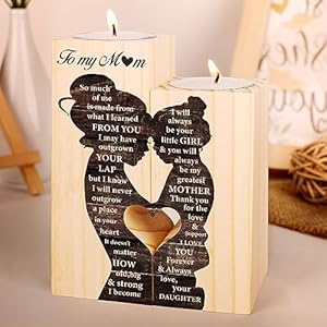 Mum Birthday Gifts, Gifts for Mum, Birthday Gift for Mums, Ideal Mums Gift for Birthdays Christmas Mothers Day, Presents for Mummy, Best Mummy Presents from Daughter, Wooden Candleholder