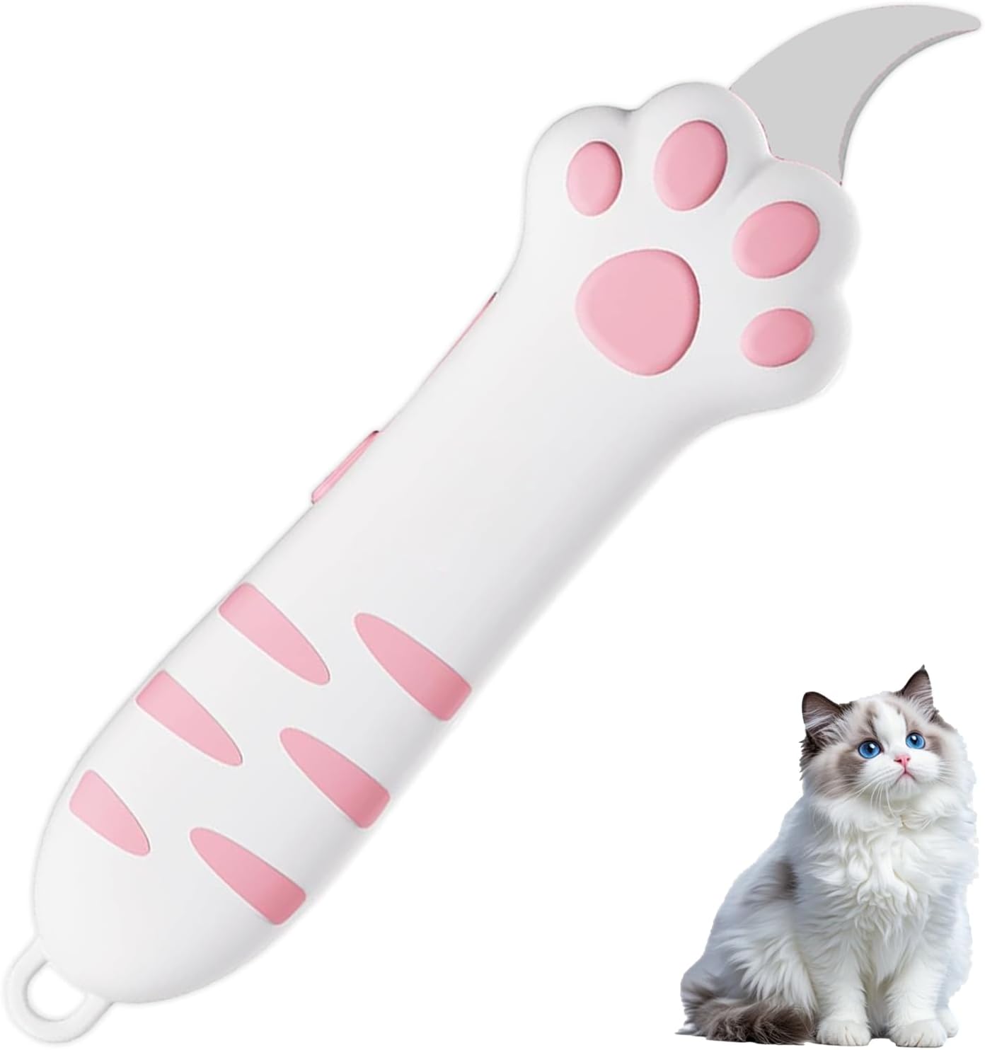 Retractable Cat Paw Box Cutter, Slide Design Utility Knife with Safety Lock, Compact Package Opener for Boxes, Envelopes, and Tapes, Portable Multi-Purpose Cutting Tool for Everyday Use (Pink)