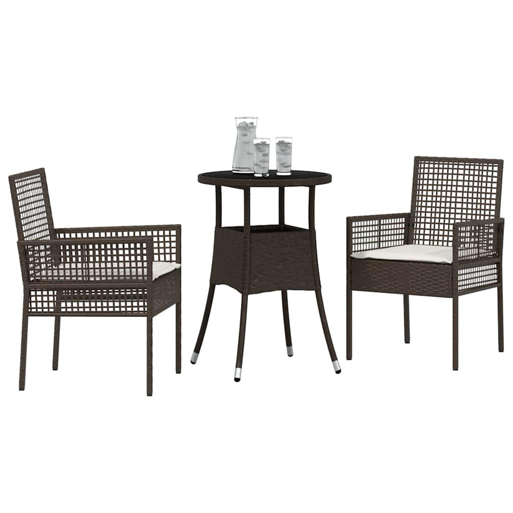 Ensemble de salle à manger pour jardin en rotin résistant aux intempéries et sans entretien