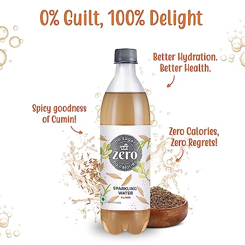 Image of Paper Boat Zero Cumin Sparkling (Fizzy) Water - Pack of 3, 600 ml Each | Zero Calories, Zero Sugar Drink | Sugar Free | Flavoured Carbonated Water | No Aspartame